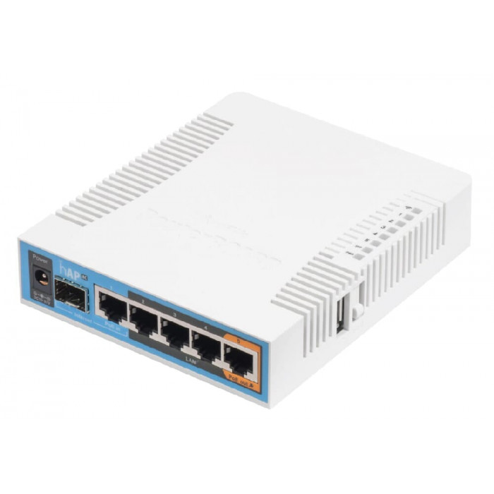 Беспроводной маршрутизатор Mikrotik hAP AC RB962UiGS-5HacT2HnT (AC, 720MHz/128Mb, 5x10/100/1000 Ethernet ports, 1xSFP, 2,5 dBi)