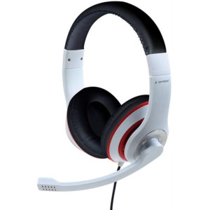 Гарнитура Gembird MHS-03-WTRDBK White/Red/Black Гарнитура Gembird MHS-03-WTRDBK White/Red/Black