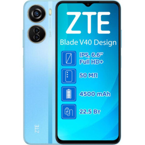 Смартфон ZTE V40 Design 6/128GB Dual Sim Blue Смартфон ZTE V40 Design 6/128GB Dual Sim Blue