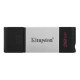 Флеш-накопичувач USB3.2 32GB Type-C Kingston DataTraveler 80 Grey/Black (DT80/32GB)
