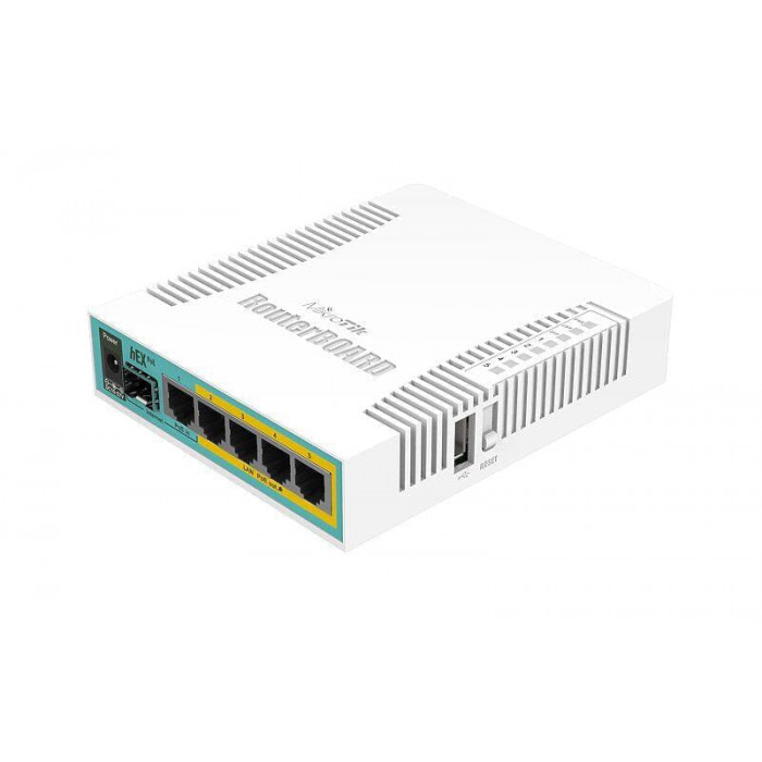 Маршрутизатор MikroTik RouterBOARD RB960PGS hEX PoE (800MHz/128Mb, 1xUSB, 5х1000Мбит, Passive PoE)