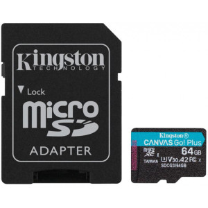 Карта памяти MicroSDXC 64GB UHS-I/U3 Class 10 Kingston Canvas Go! Plus R170/W70MB/s + SD-адаптер (SDCG3/64GB) Карта памяти MicroSDXC 64GB UHS-I/U3 Class 10 Kingston Canvas Go! Plus R170/W70MB/s + SD-адаптер (SDCG3/64GB)
