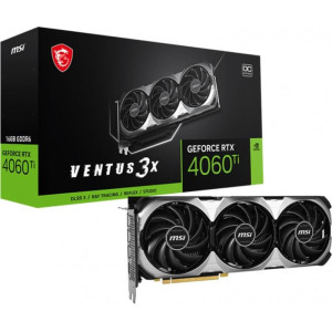 Відеокарта GF RTX 4060 Ti 16GB GDDR6 Ventus 3X OC MSI (GeForce RTX 4060 Ti VENTUS 3X 16G OC) Відеокарта GF RTX 4060 Ti 16GB GDDR6 Ventus 3X OC MSI (GeForce RTX 4060 Ti VENTUS 3X 16G OC)