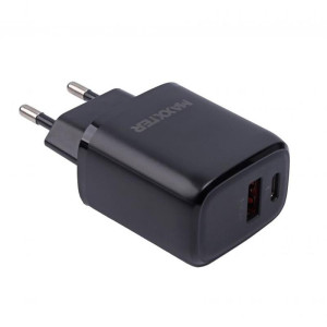 Сетевое зарядное устройство Maxxter (2USBх3А) QC3.0 Black (WC-QCPD-CtC-01) + кабель USB Type-C Сетевое зарядное устройство Maxxter (2USBх3А) QC3.0 Black (WC-QCPD-CtC-01) + кабель USB Type-C