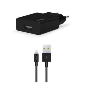 Сетевое зарядное устройство Ttec SmartCharger USB 2.1А Black (2SCS20LS) + кабель Lightning