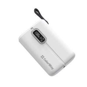 Універсальна мобільна батарея ColorWay Full Power 10000mAh White (CW-PB100LPK2WT-PDD) Універсальна мобільна батарея ColorWay Full Power 10000mAh White (CW-PB100LPK2WT-PDD)