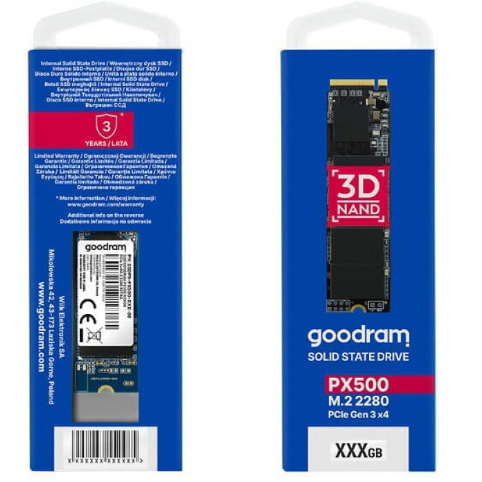 SSD 256GB GOODRAM PX500 M.2 2280 PCIe NVMe 3.0 x4 3D TLC (SSDPR-PX500-256-80)