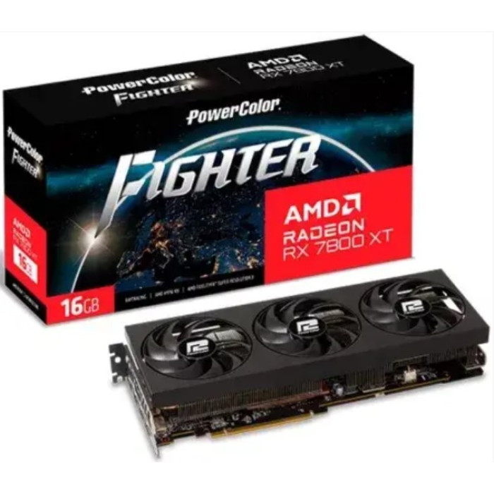 Відеокарта AMD Radeon RX 7800 XT 16GB GDDR6 Fighter PowerColor (RX 7800 XT 16G-F/OC)