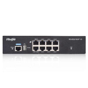 Маршрутизатор Ruijie RG-EG2100-P v2 (1xGE WAN, 1xGE WAN/PoE+ LAN, 6xGE PoE+ LAN, max PoE 135W, NGFW, Ruijie cloud) Маршрутизатор Ruijie RG-EG2100-P v2 (1xGE WAN, 1xGE WAN/PoE+ LAN, 6xGE PoE+ LAN, max PoE 135W, NGFW, Ruijie cloud)