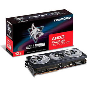 Відеокарта AMD Radeon RX 7700 XT 12GB GDDR6 Hellhound PowerColor (RX 7700 XT 12G-L/OC) Відеокарта AMD Radeon RX 7700 XT 12GB GDDR6 Hellhound PowerColor (RX 7700 XT 12G-L/OC)