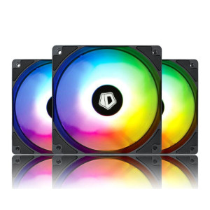 Вентилятор ID-Cooling XF-12025-ARGB-TRIO (3pcs Pack), 120x120x25мм, 4-pin PWM, чорний з білим Вентилятор ID-Cooling XF-12025-ARGB-TRIO (3pcs Pack), 120x120x25мм, 4-pin PWM, чорний з білим