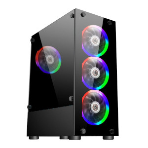 Корпус 1stPlayer V2-A-4R1 Color LED Black без БП Корпус 1stPlayer V2-A-4R1 Color LED Black без БП
