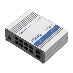Комутатор Teltonika TSW200 (TSW200000010) (industrial, unmanaged, 8xGE PoE+, 2xSFP, IP30, ALU Case, 2 pin industrial DC, max PoE 240W) Комутатор Teltonika TSW200 (TSW200000010) (industrial, unmanaged, 8xGE PoE+, 2xSFP, IP30, ALU Case, 2 pin industrial DC, max PoE 240W)