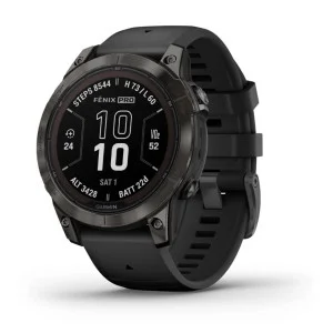 Смарт-годинник Garmin Fenix 7 Pro Sapphire Solar Carbon Gray DLC Titanium with Black Silicone (010-02777-54)