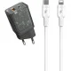 Мережевий зарядний пристрій Proda Xinrui A62 Black (PD-A62-BK) + кабель Type-C/Lightning