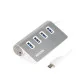 Концентратор USB Type-C Maxxter 4хUSB3.0 Silver (HU3С-4P-01)