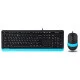 Комплект (клавиатура, мышка) A4Tech F1010 Black/Blue USB