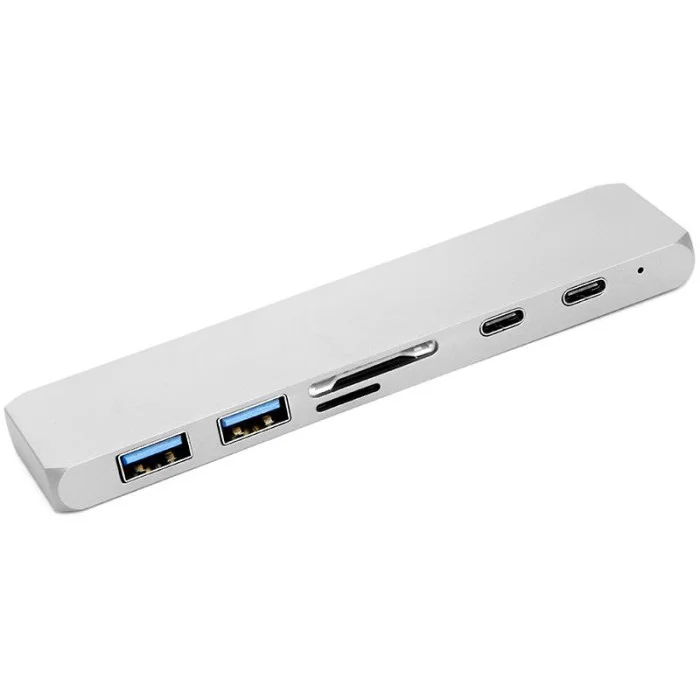 Концентратор USB-C PowerPlant CA911684 USB-C-2хUSB3.0, HDMI, SD, microSD, 2хUSB-C Концентратор USB-C PowerPlant CA911684 USB-C-2хUSB3.0, HDMI, SD, microSD, 2хUSB-C