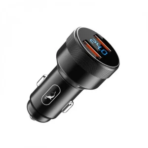 Зарядний пристрій SkyDolphin SZ05 Aluminium Double QC3.0 (2USB, 3.1A) Black (AZP-000084)