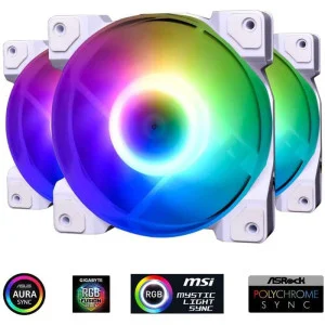 Вентилятор ID-Cooling DF-12025-ARGB-TRIO-SNOW (3pcs Pack), 120x120x25мм, 3-pin, 4-pin PWM, белый Вентилятор ID-Cooling DF-12025-ARGB-TRIO-SNOW (3pcs Pack), 120x120x25мм, 3-pin, 4-pin PWM, белый