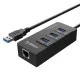 Концентратор USB3.0 Orico (CA912742) HR01-U3-V1-BK-BP Black 3хUSB3.0+RJ45