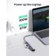 Концентратор USB Type-C Ugreen CM418 2xUSB 3.0 + HDMI + RJ45 1000M Ethernet, Gray (10919)