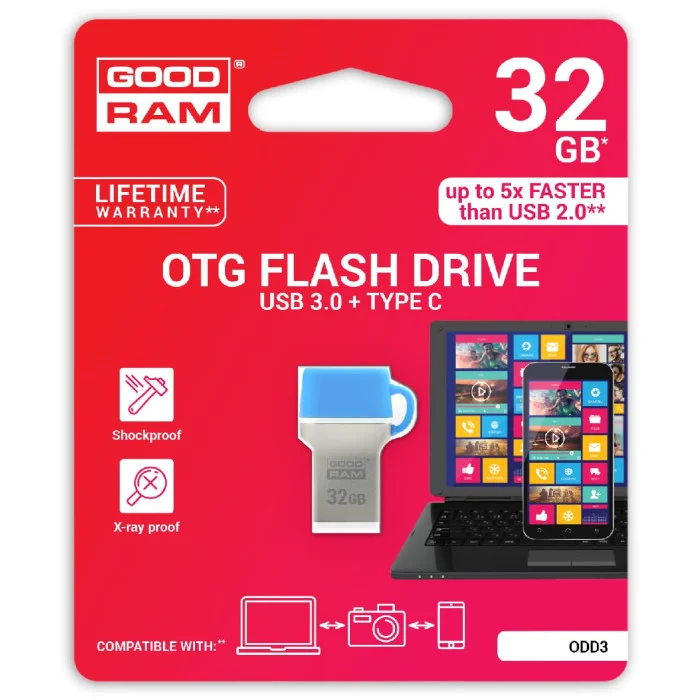 USB3.0 32GB Type-C GOODRAM ODD3 (DualDrive) Blue (ODD3-0320B0R11)