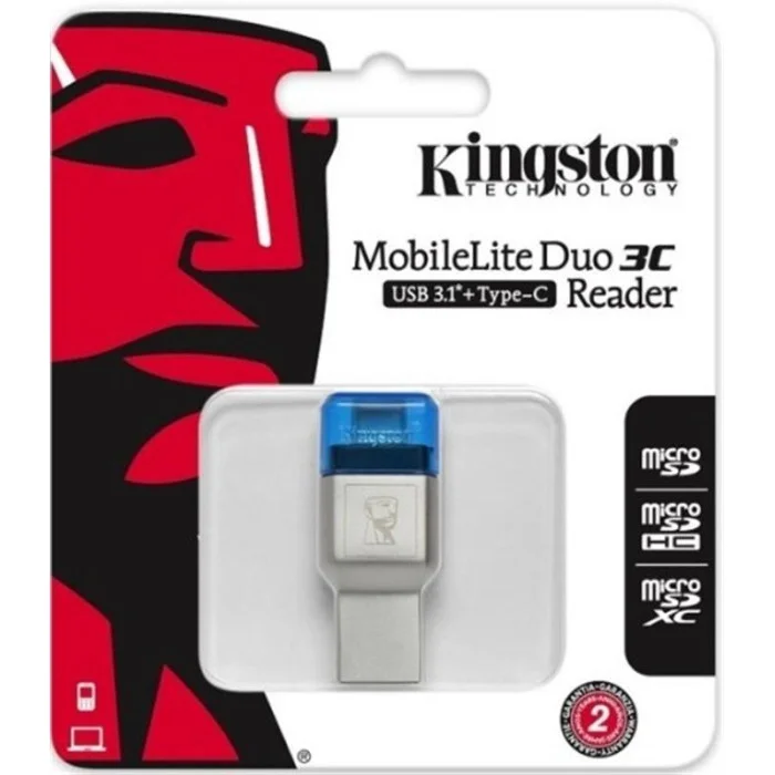 Картрідер Kingston MobileLite Duo 3C Dual Interface USB3.1 Type-A and Type-C microSD (FCR-ML3C) Metall Casing