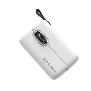 Универсальная мобильная батарея ColorWay Full Power 10000mAh White (CW-PB100LPK2WT-PDD)