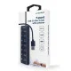 Концентратор USB 3.0 Gembird 7хUSB3.0, с выключателями, пластик/металл, Black (UHB-U3P7P-01)