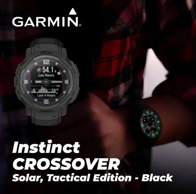 Смарт-годинник Garmin Instinct Crossover Solar Tactical Black (010-02730-00)