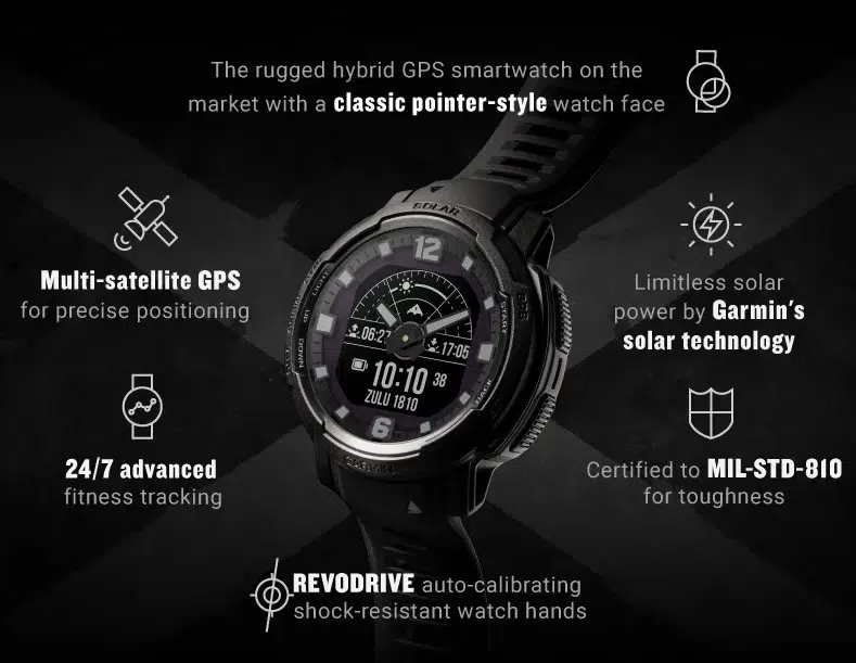 Смарт-годинник Garmin Instinct Crossover Solar Graphite (010-02730-01)